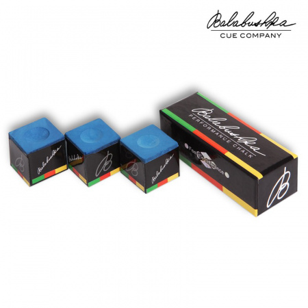Бильярдный мел Балабушка, 3 шт (синий)